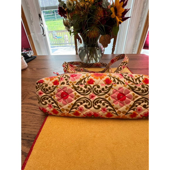 Vera Bradley Tote Bag Pink Red Floral - Picture 5 of 5